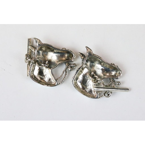 250 - Pair of Silver Horse Head Cufflinks