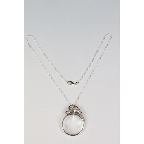 266 - Silver Magnifying Glass Pendant Necklace