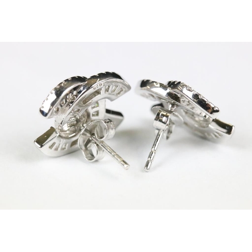 270 - Pair of Silver and CZ designer style Stud Earrings