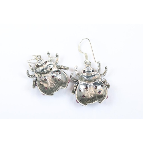 276 - Pair of Silver and Enamel Ladybird Earrings