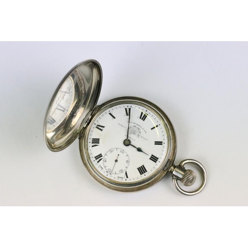 280 - A fully hallmarked sterling silver cased pocket watch together with another pocket watch.