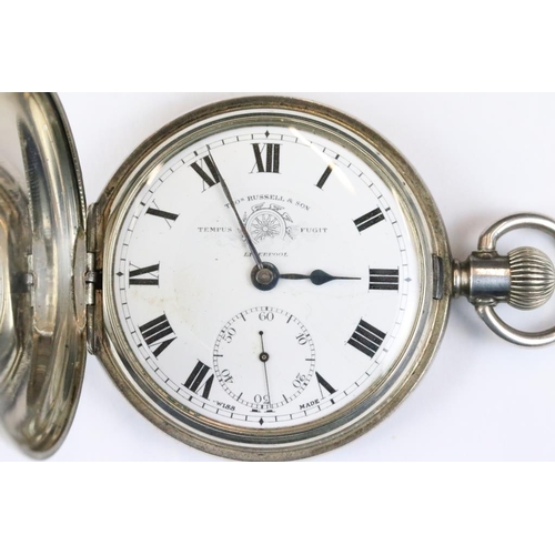 280 - A fully hallmarked sterling silver cased pocket watch together with another pocket watch.