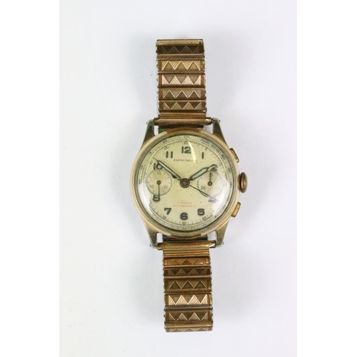 306 - A gents vintage 17 jewel chronograph wristwatch.