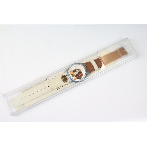 309 - A collection of ten cased Quartz Swatch watches to include 1996 Atlanta Olympics and 100 Years of Ci... 