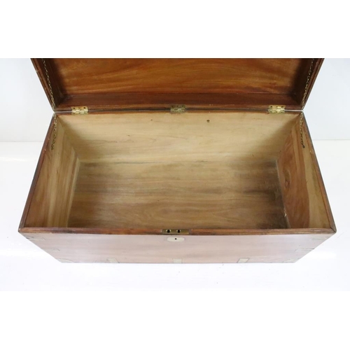 621 - 19th century Camphorwood and Brass Bound Travelling Chest or Blanket Box with brass carrying handles... 