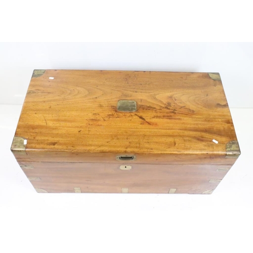 621 - 19th century Camphorwood and Brass Bound Travelling Chest or Blanket Box with brass carrying handles... 