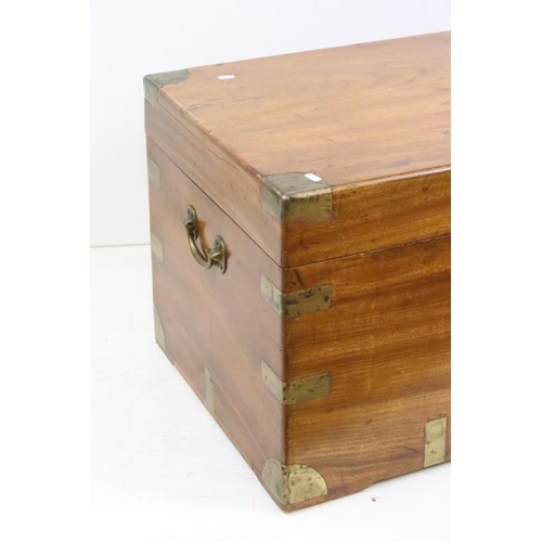 621 - 19th century Camphorwood and Brass Bound Travelling Chest or Blanket Box with brass carrying handles... 