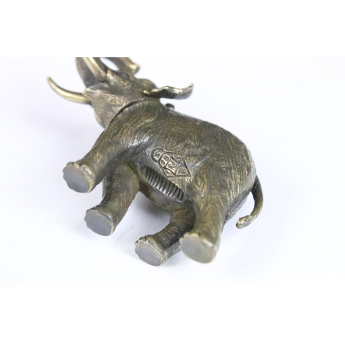 344 - Brass Vesta Case in the form of an Elephant