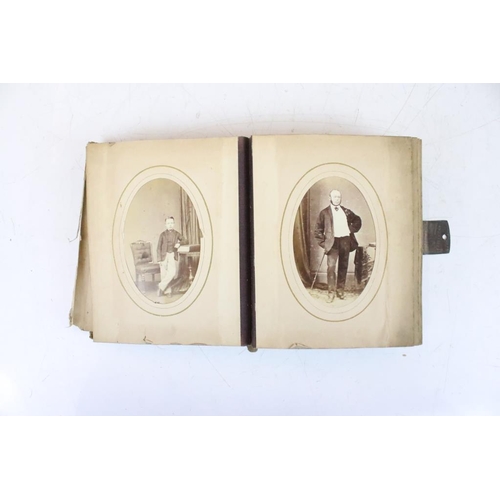 380 - Large collection of Victorian CDV / carte de visite photographs, housed within six leather albums an... 