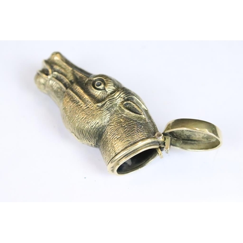 346 - Brass Horse Head Vesta Case