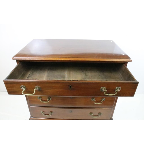 560 - George III Mahogany Chest of Four Long Drawers raised on bracket feet, 84cm long x 47cm deep x 80cm ... 