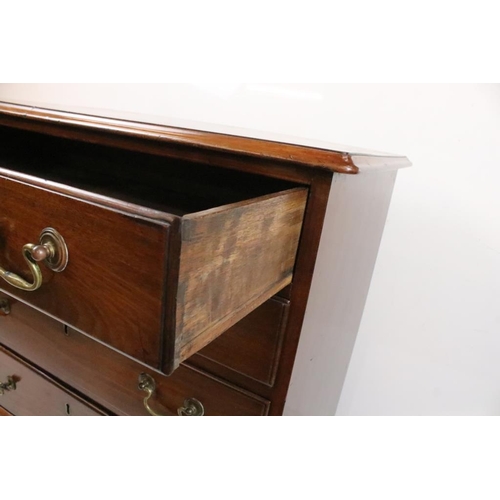 560 - George III Mahogany Chest of Four Long Drawers raised on bracket feet, 84cm long x 47cm deep x 80cm ... 