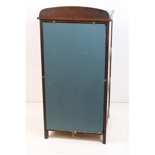 577 - Edwardian Mahogany Square Display Cabinet, with glazing to three sides, the single door opening to t... 