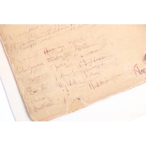 358 - A hand written document on card, ink stamp to top and signed Napoleon to the bottom right corner