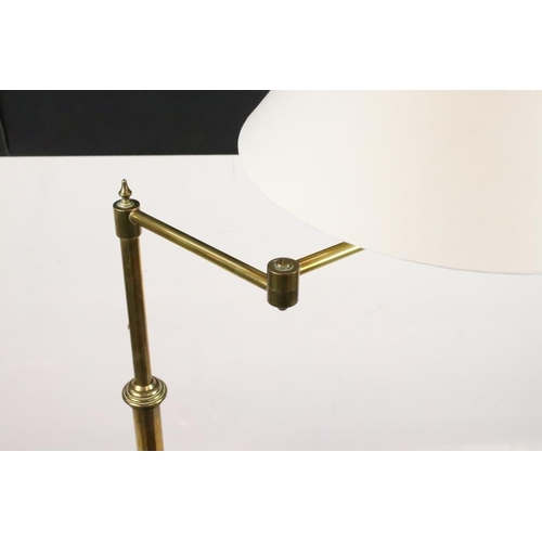 589 - Edwardian Mahogany and Brass Reading / Library Lamp with articulated lamp arm, the central mahogany ... 