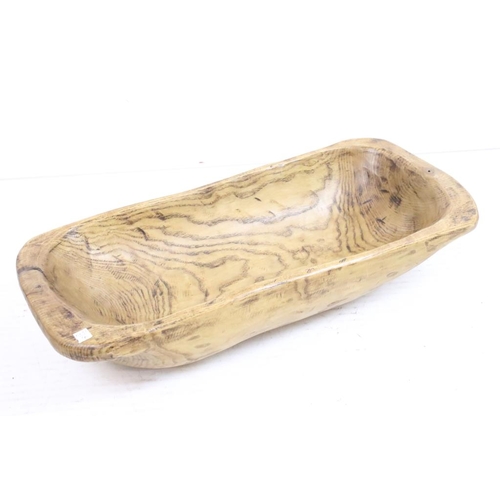 610 - Elm Baker's Dough Trough, 63cm long x 26cm wide x 12cm high