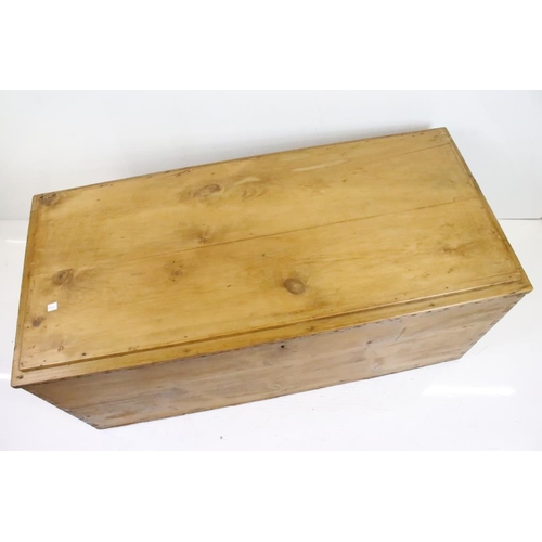 622 - Large 19th century Pine Blanket Box, 122cm long x 56cm wide x 55cm high