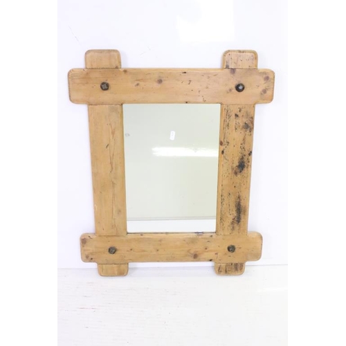 562 - Three Mirrors including a Rustic Pine Framed Mirror, Gilt Framed Mirror and a Mirror with white pain... 