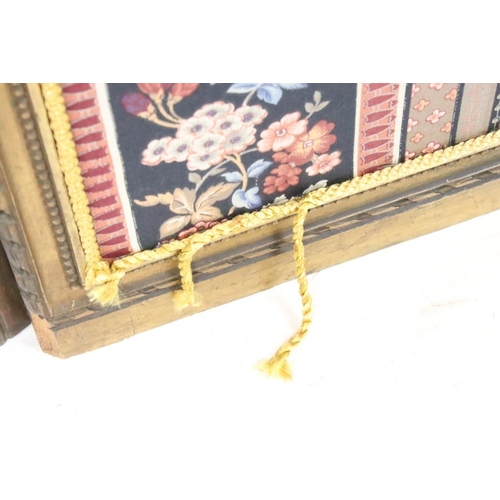 630 - 19th century Gilt Framed three-fold Dressing Screen with clear glass panels to the upper section ove... 