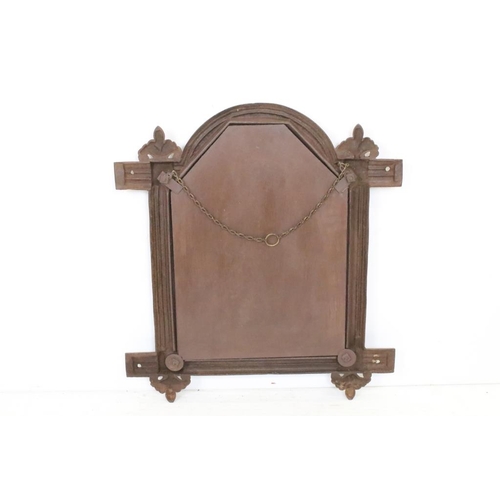 635 - Victorian Cast Iron Wall Mirror, 56cm x 63cm