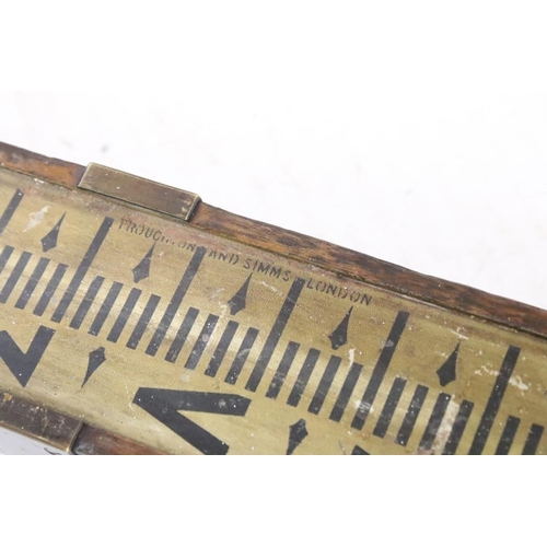 638 - Early to Mid 20th century Mahogany and Brass Surveyor's Measuring Staff