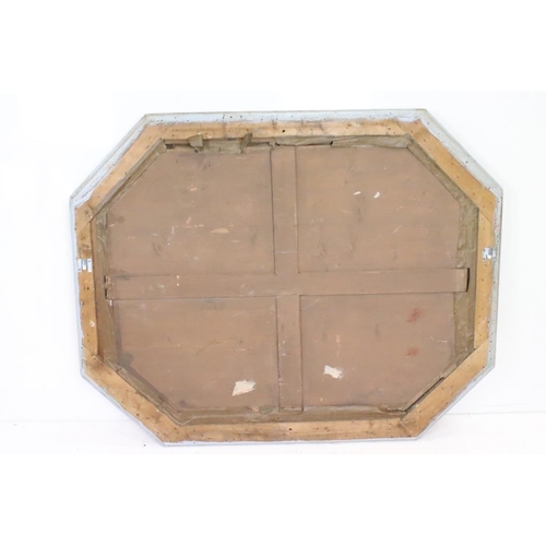 642 - 19th century Part Gilt and Part Painted Octagonal Wall Mirror with bevelled edge, 118cm x 94cm