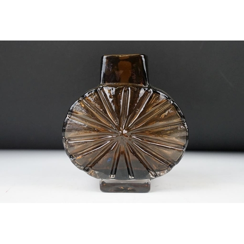 20 - Whitefriars Sunburst Vase in Cinnamon colourway, pattern no. 9676, from Geoffrey Baxter's textured g... 