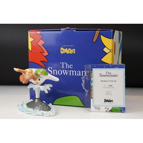 26 - Two boxed Coalport Characters ' The Snowman ' ltd edn porcelain figure groups with certificates, to ... 