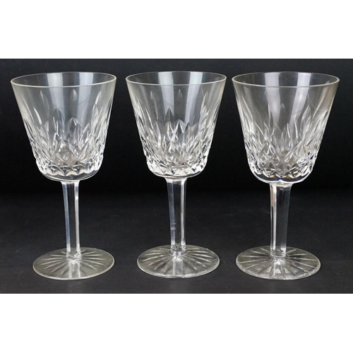 35 - Set of 10 Waterford Crystal 'Lismore' pattern wine glasses, approx 15cm high