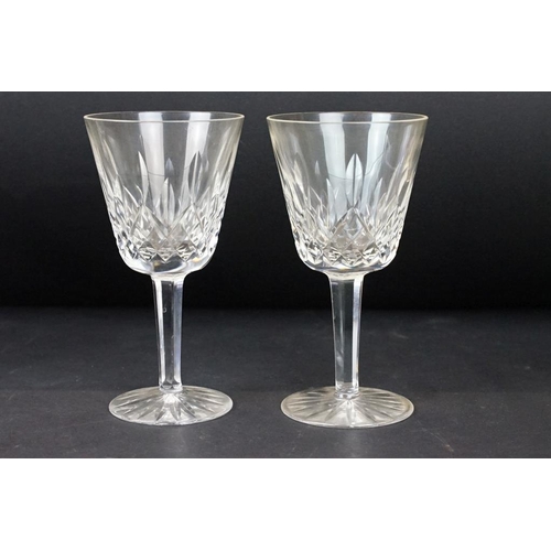 35 - Set of 10 Waterford Crystal 'Lismore' pattern wine glasses, approx 15cm high