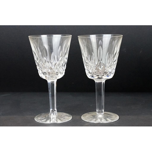 35 - Set of 10 Waterford Crystal 'Lismore' pattern wine glasses, approx 15cm high