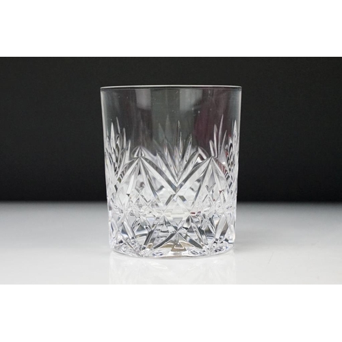 41 - Boxed set of six Royale County Italian crystal whisky tumblers. (Tumblers approx 8.5cm high)