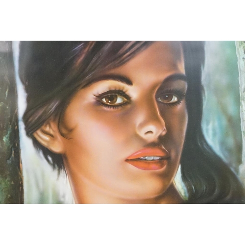 468 - J H Lynch, framed 1960's Portrait Print of a Young Woman titled ' Tina ', 59cm x 45cm