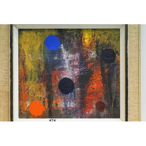 474 - Mayfare-Brook, Acrylic on Board Abstract Shades of Colour (gallery exhibited) 36.5cm x 41cm