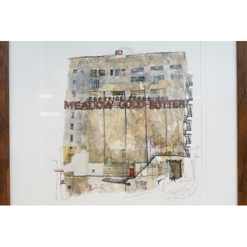 477 - Mat Barber Kennedy, Beatrice Foods Co. on State Street, mixed media collage, label verso for Exhibit... 