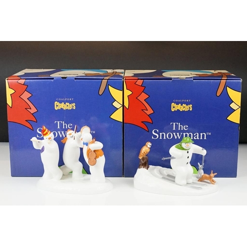 49 - Two boxed Coalport Characters ' The Snowman ' ltd edn porcelain figure groups with certificates, to ... 