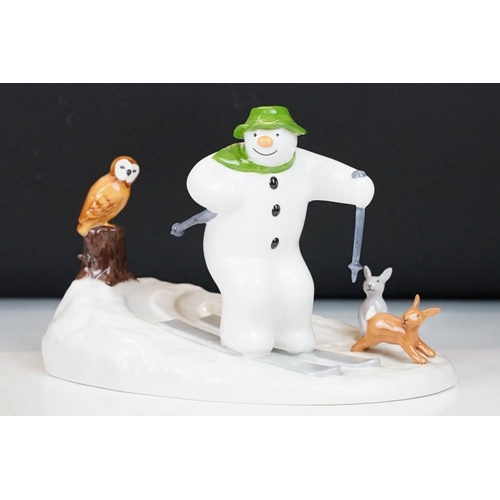 49 - Two boxed Coalport Characters ' The Snowman ' ltd edn porcelain figure groups with certificates, to ... 