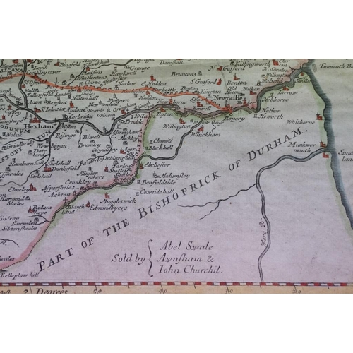 478 - Three maps by Robert Morden, comprising: Darbyshire map, hand coloured engraving, 36.5 x 42cm, Surre... 