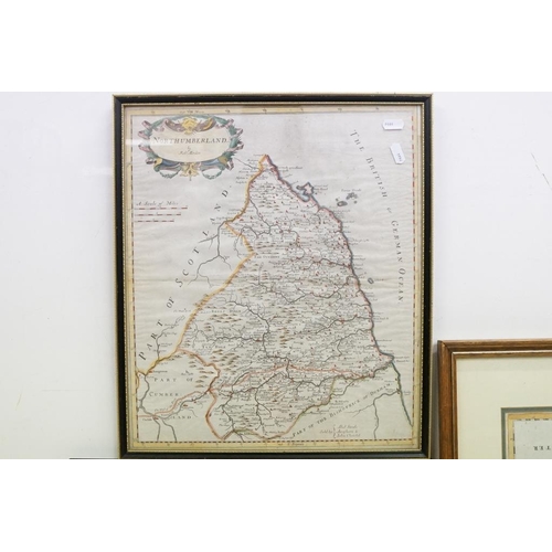 478 - Three maps by Robert Morden, comprising: Darbyshire map, hand coloured engraving, 36.5 x 42cm, Surre... 