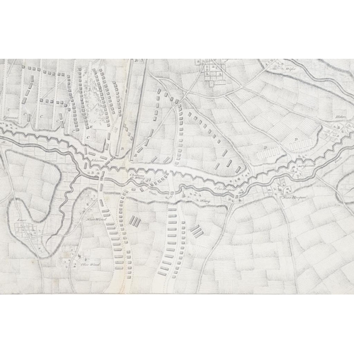 479 - 18th century framed Engraving Map Plan of 1705 Duke of Marlborough Battle Campaign of Brabant France... 