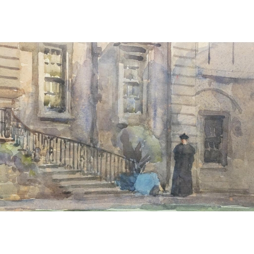 482 - Gyrth Russell (1892 - 1970), country house exterior, watercolour, signed lower right, 38 x 56cm toge... 