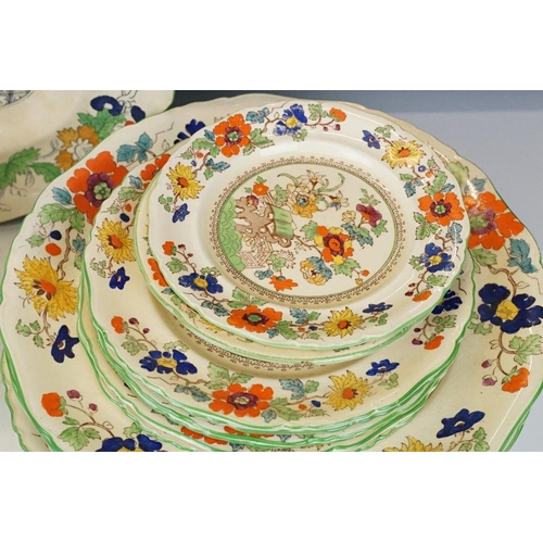 60 - Late 19th / early 20th century Masons Ironstone floral dinner ware, pattern no. c2639, to include 2 ... 