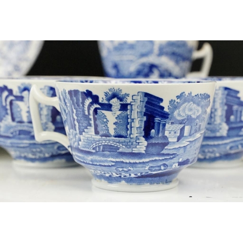 61 - Copeland Spode Italian pattern blue & white tea set to include 5 teacups, 6 tea saucers, coffee sauc... 