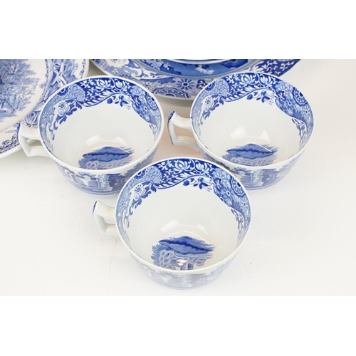 61 - Copeland Spode Italian pattern blue & white tea set to include 5 teacups, 6 tea saucers, coffee sauc... 