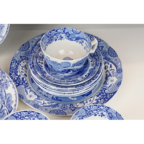 61 - Copeland Spode Italian pattern blue & white tea set to include 5 teacups, 6 tea saucers, coffee sauc... 