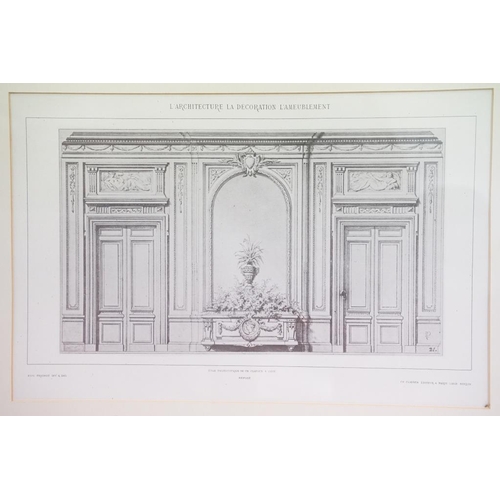 486 - L'Architecture la Decoration L'Ameublement, a set of six architectural prints, each 27.5 x 42.5cm, e... 