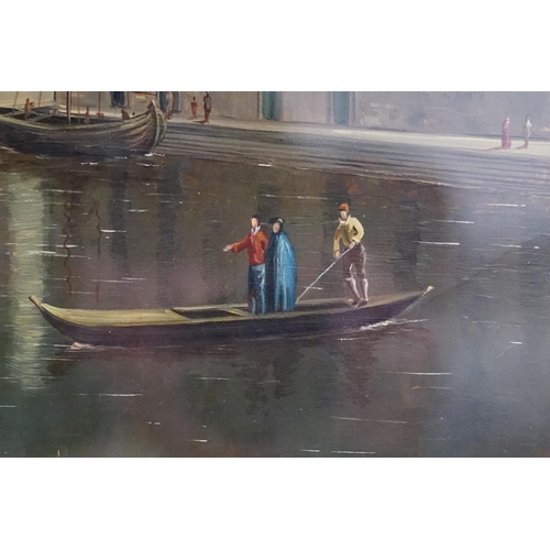 490 - Continental School, Venice scene, oil, 45 x 60cm, gilt framed