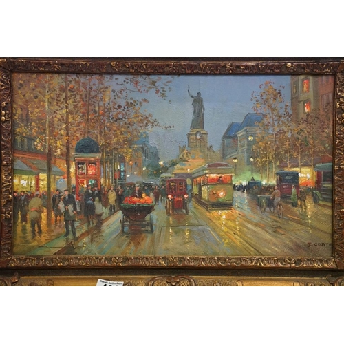 492 - Edouard Leon Cortés (1882 - 1969), Place de la république, oil on canvas, signed lower right, 25 x 4... 