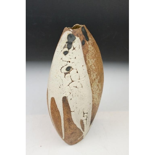 7 - Robert Fournier (1915-2008) - A stoneware vase of typical flattened form, approx 26.5cm high, studio... 