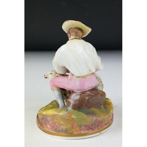 70 - Royal Copenhagen porcelain figure of a fawn sitting on a pillar with rabbit (no. 1018 / 456, 21cm hi... 